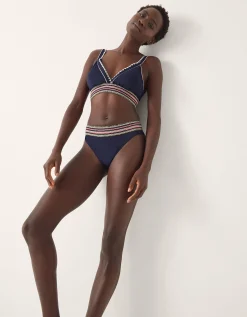 Ria Embroidered Bikini Top Blue