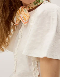 Ria Ruffle Jersey T-Shirt Ivory