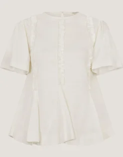 Ria Ruffle Jersey T-Shirt Ivory