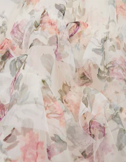 Roma Floral Print Ruffle Party Dress Multi