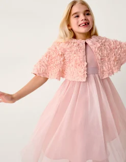 Rose Appliqué Cape Pink