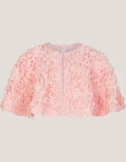 Rose Appliqué Cape Pink