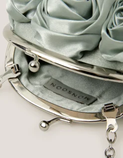 Rose Satin Clip Frame Bag