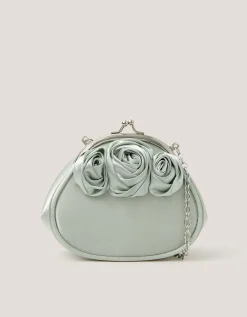 Rose Satin Clip Frame Bag