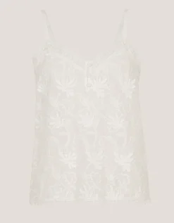 Rosie Embroidered Cami Top White