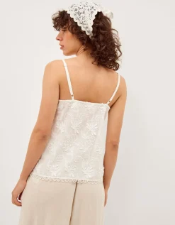 Rosie Embroidered Cami Top White