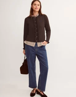 Ruby Frill Cardigan Brown