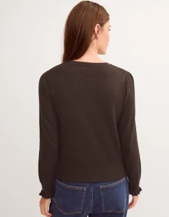 Ruby Frill Cardigan Brown