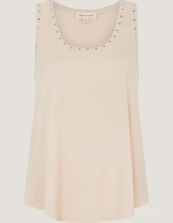 Sabia Stud Jersey Cami Top Natural