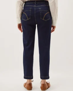 Safaia Straight Cropped Jeans Blue