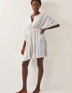 Sana Sequin Embellished Kaftan Ivory