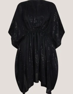 Sana Sequin Embellished Kaftan Black
