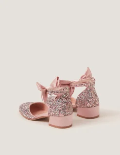 Sara Bow Glitter Two-Part Heels Pink