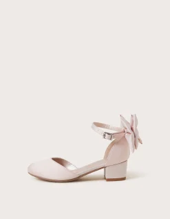 Sara Satin Bow Two-Part Heels Pink