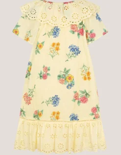 Sasha Floral Broderie Dress Yellow