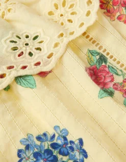 Sasha Floral Broderie Dress Yellow