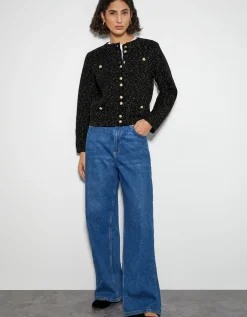 Saskia Smart Glitter Cardigan Black