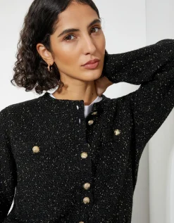 Saskia Smart Glitter Cardigan Black