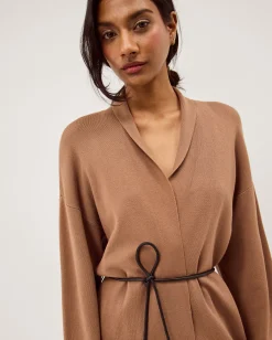 Saskia Tie Front Cardigan Camel