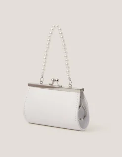 Satin Rose Bow Mini Bag Ivory