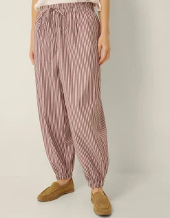 Scarlet Stripe Balloon Trousers Red