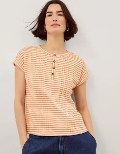 Selena Stripe Jersey T-Shirt Ivory