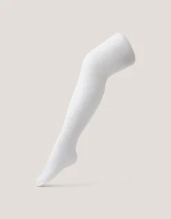 Semi-Sheer Spotty Tights White