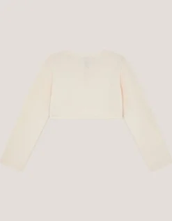 Sequin Flower Embellished Cardigan White