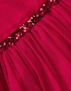 Sequin One-Shoulder Prom Dress Red