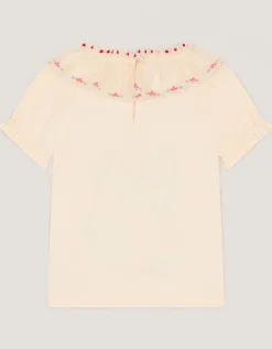 Sequin Unicorn Collar Top Ivory
