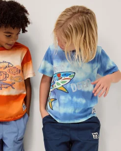 Shark Tie-Dye T-Shirt Blue