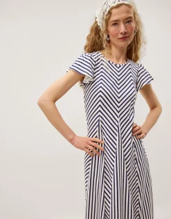 Shola Stripe Jersey Maxi Dress Blue