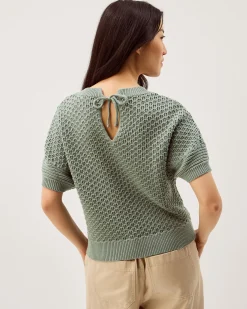 Siara Short Sleeve Knit Jumper Green