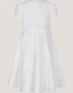 Sicily Pearl Collar Communion Dress White