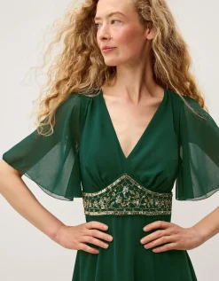 Sienna Embellished Maxi Dress Green