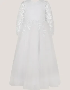 Sienna Floral Embroidered Communion Dress White