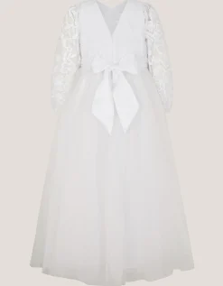 Sienna Floral Embroidered Communion Dress White