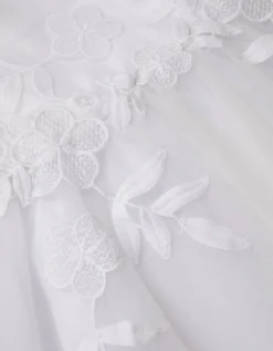 Sienna Floral Embroidered Communion Dress White