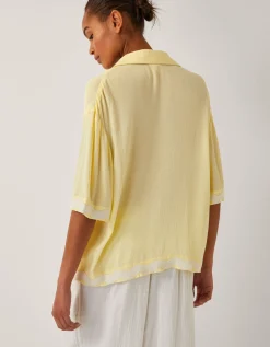 Sienna Ricrac Short Sleeve Shirt Yellow
