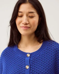 Sienna Short Sleeve Knit Cardigan Blue