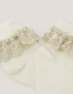 Sparkle Lace Socks Ivory