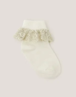 Sparkle Lace Socks Ivory