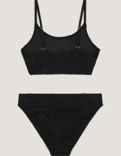 Starfish Textured Bikini Set Black