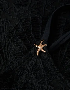 Starfish Textured Bikini Set Black