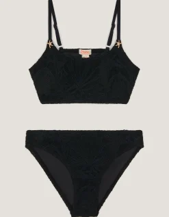 Starfish Textured Bikini Set Black