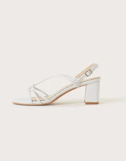 Strappy Block Heel Sandals Ivory