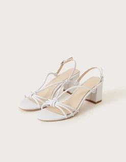Strappy Block Heel Sandals Ivory