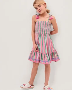 Strappy Stripe Dress Green