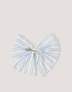 Stripe Bow Hair Clip