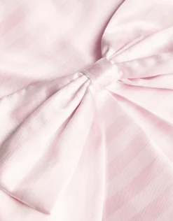 Stripe Bow Twill Party Dress Pink